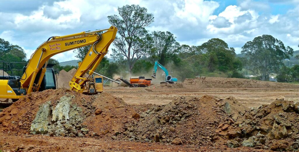 Bulldozer in Construction site